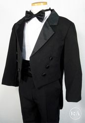 Ring Bearer Black Tuxedo with Tail
