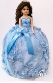 Vanessa 21 inch Quinceanera Doll Blush with 3D Flower Accents.