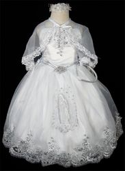Vianey Fancy Christening Gown with Headpiece 