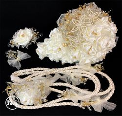4PC Wedding Bouquet Set - Ivory