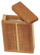 2 Track Wood Cribbage Boards with Cards and Swivel Top