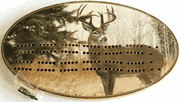 Round Whitetail Buck Cribbage Boards