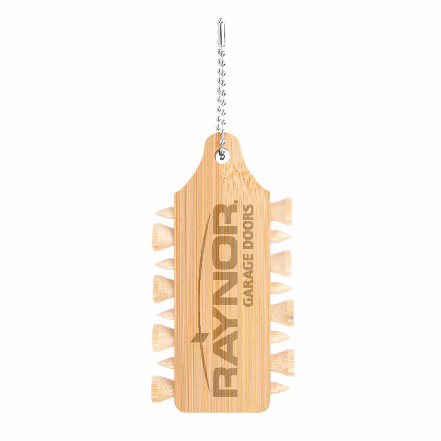Bamboo Golf Tee Set Keychain