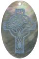 Blacklip shell oval in blue