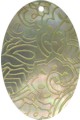 Blacklip shell oval in celedon Blacklip shell oval in celedon