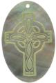 Blacklip shell oval in celedon
