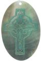 Blacklip shell oval in green