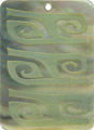 Blacklip shell rectangle in celedon