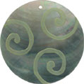 Blacklip shell round in celedon