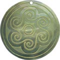 Blacklip shell round in celedon