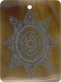 Brown pen shell rectangle in blue