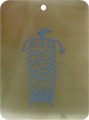 Brown pen shell rectangle in blue