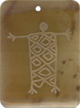 Brown pen shell rectangle in gold