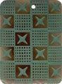 Brown pen shell rectangle in green