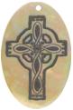 Mother of pearl shell oval in black