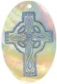 Mother of pearl shell oval in blue