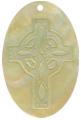 Mother of pearl shell oval in celedon