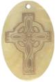 Mother of pearl shell oval in gold
