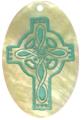 Mother of pearl shell oval in green