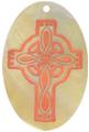 Mother of pearl shell oval in orange