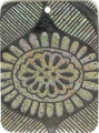 Mother of pearl shell rectangle in black