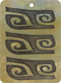Mother of pearl shell rectangle in black