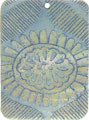 Mother of pearl shell rectangle in blue