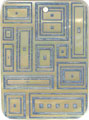 Mother of pearl shell rectangle in blue