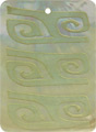 Mother of pearl shell rectangle in celedon