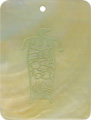 Mother of pearl shell rectangle in celedon
