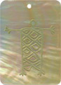 Mother of pearl shell rectangle in celedon