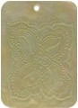 Mother of pearl shell rectangle in celedon