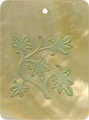 Mother of pearl shell rectangle in celedon