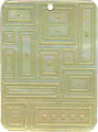 Mother of pearl shell rectangle in celedon