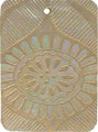 Mother of pearl shell rectangle in gold