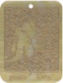 Mother of pearl shell rectangle in gold