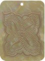 Mother of pearl shell rectangle in gold