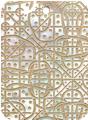 Mother of pearl shell rectangle in gold