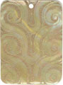 Mother of pearl shell rectangle in gold