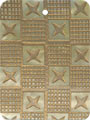 Mother of pearl shell rectangle in gold