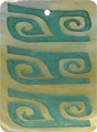 Mother of pearl shell rectangle in green