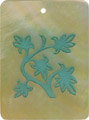 Mother of pearl shell rectangle in green