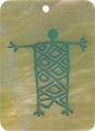 Mother of pearl shell rectangle in green