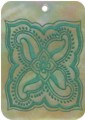 Mother of pearl shell rectangle in green