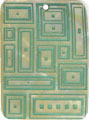 Mother of pearl shell rectangle in green