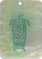 Mother of pearl shell rectangle in green