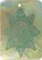 Mother of pearl shell rectangle in green
