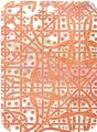 Mother of pearl shell rectangle in orange