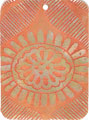 Mother of pearl shell rectangle in orange