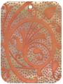 Mother of pearl shell rectangle in orange
